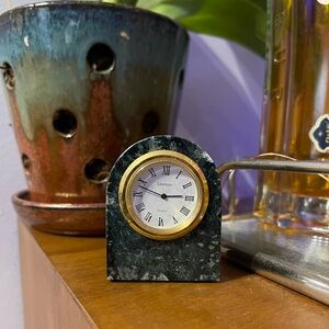 Vintage Leeman Mini Marble Desk Clock
